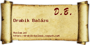Drabik Balázs névjegykártya